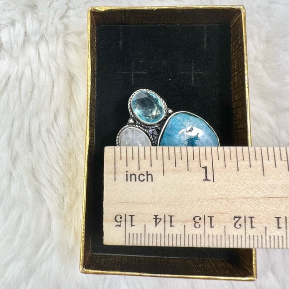 Blue Solar Quartz 925 Ring size 8 - Picture 6 of 7